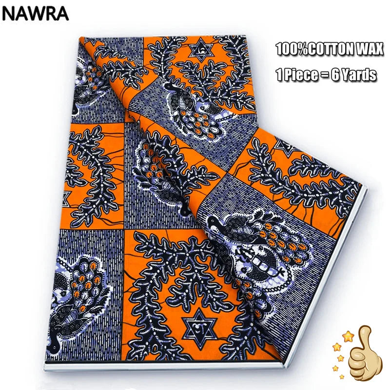 2026 African Real Wax Print Fabric - 100% Cotton Nigerian Ghana Style Pagne for Women
