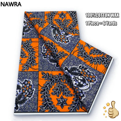 2026 African Real Wax Print Fabric - 100% Cotton Nigerian Ghana Style Pagne for Women