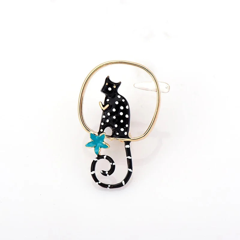 Women's Fashion Cat Brooch Pin - Cute Animal Jewelry Accessory for Clothing, Bags & Stylish Decor