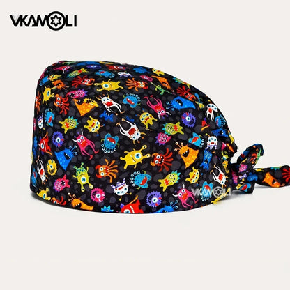 Unisex Ankara Cotton Nursing Hat - 100% Cotton Surgical Scrub Cap for Doctors, Nurses & Veterinary Medical Staff