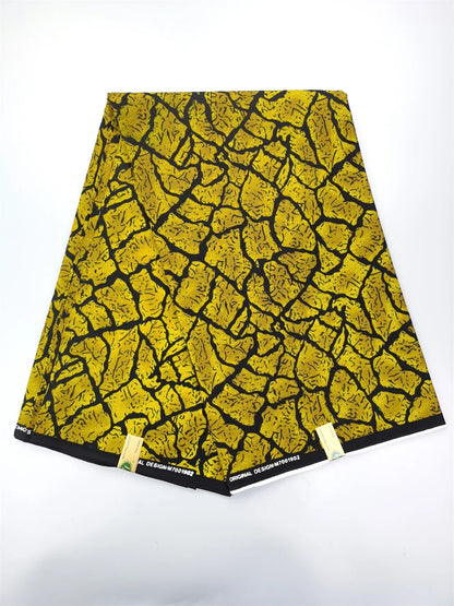 African Real Wax Ankara Fabric - 100% Cotton 6 Yards Nigerian Print Party Dress Sewing Material