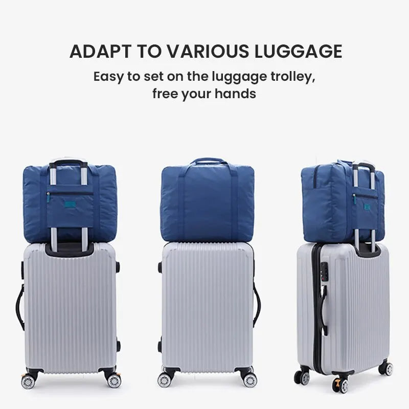 Lightweight Foldable Duffel Bag for Women and Men - Fashionable Travel Tote Carry-On Luggage Weekender