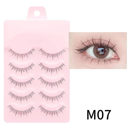 Manga Style Soft Natural False Eyelashes Wispy Thick Daily Wear Makeup Lashes