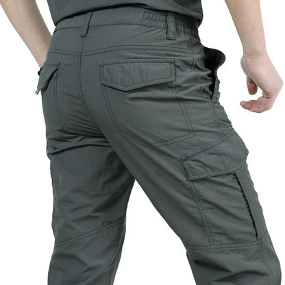 Men's Summer Tactical Cargo Pants - Lightweight Waterproof Multi-Pocket Outdoor Hiking Trousers