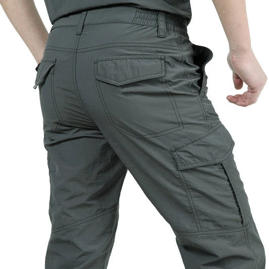 Men's Summer Tactical Cargo Pants - Lightweight Waterproof Multi-Pocket Outdoor Hiking Trousers