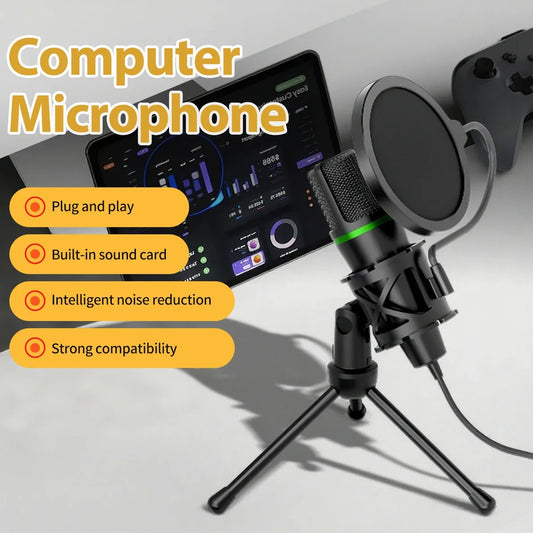 USB Condenser Microphone - Professional RGB Streaming Mic for PC, Laptop, Gaming, Podcast & Live Recording