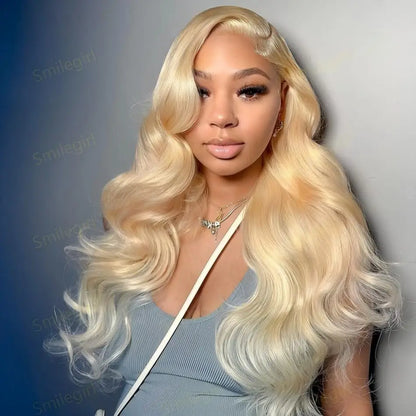 13x6 HD Lace Frontal Wig – 13x4 Transparent 613 Blonde Body Wave Human Hair Wig, 250 Density