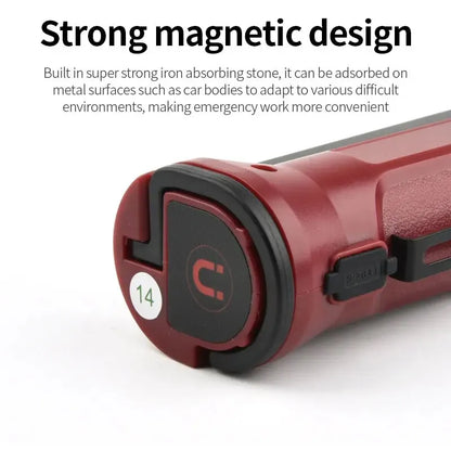 COB Work Light – 180° Folding USB Rechargeable Flashlight with Hanging Hook & Magnetic Base for Camping & Emergency Repair