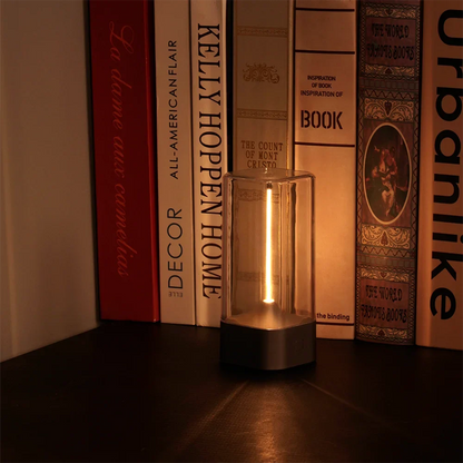 Cordless LED Table Lamp - Rechargeable 3-Level Dimmable Magnetic Filament Light for Camping & Home