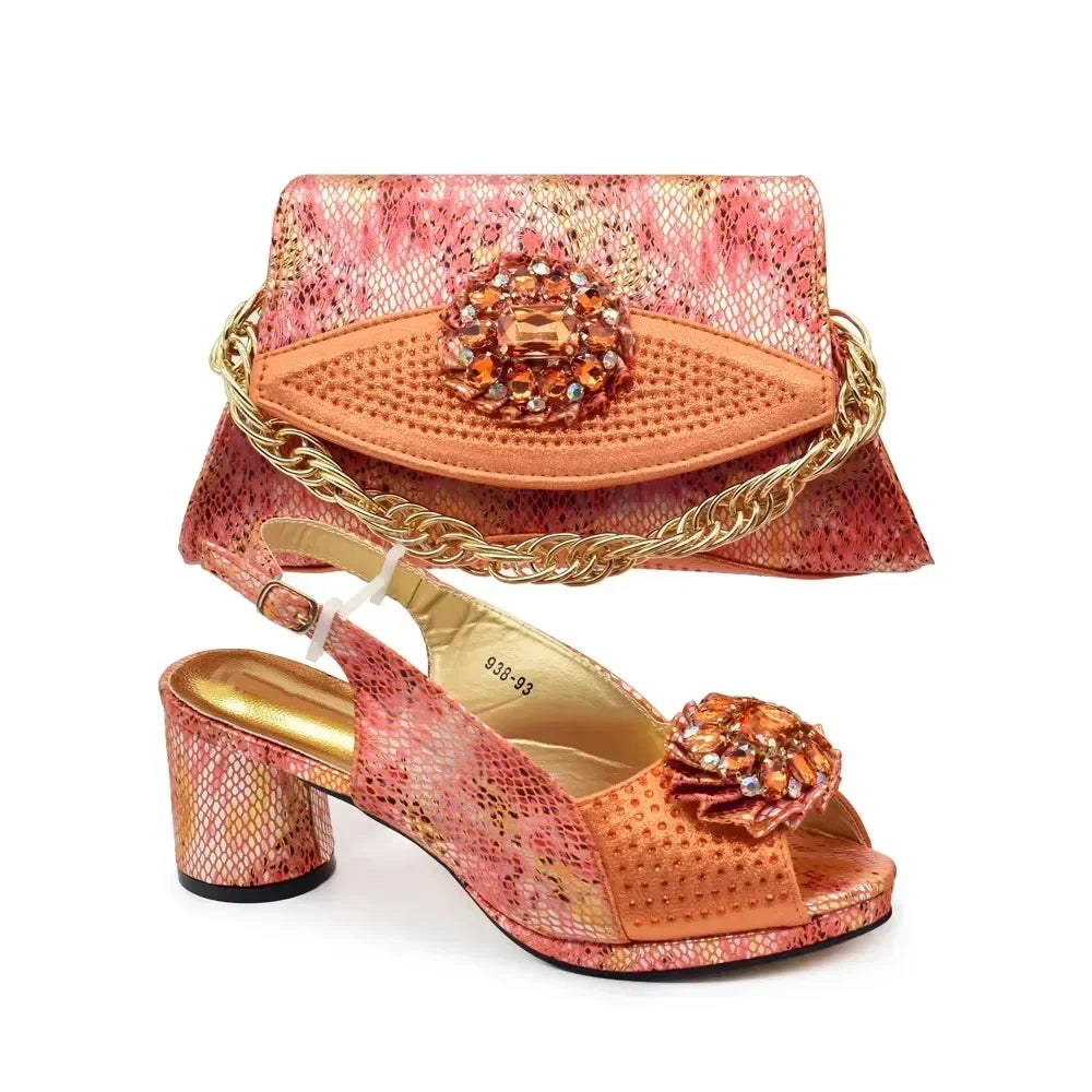 Women’s Purple Italian Shoe & Bag Set - Elegant Heeled Party & Wedding Accessories