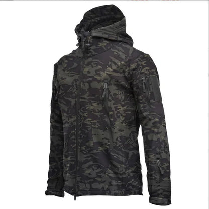 2024 Tactical Soft Shell Jacket for Men - Windproof Waterproof Breathable Fleece Hooded Combat Coat