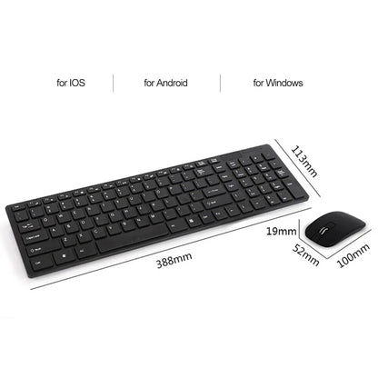 K-06 2.4G Wireless Keyboard and Mouse Combo – Plug and Play Black Set for Laptop