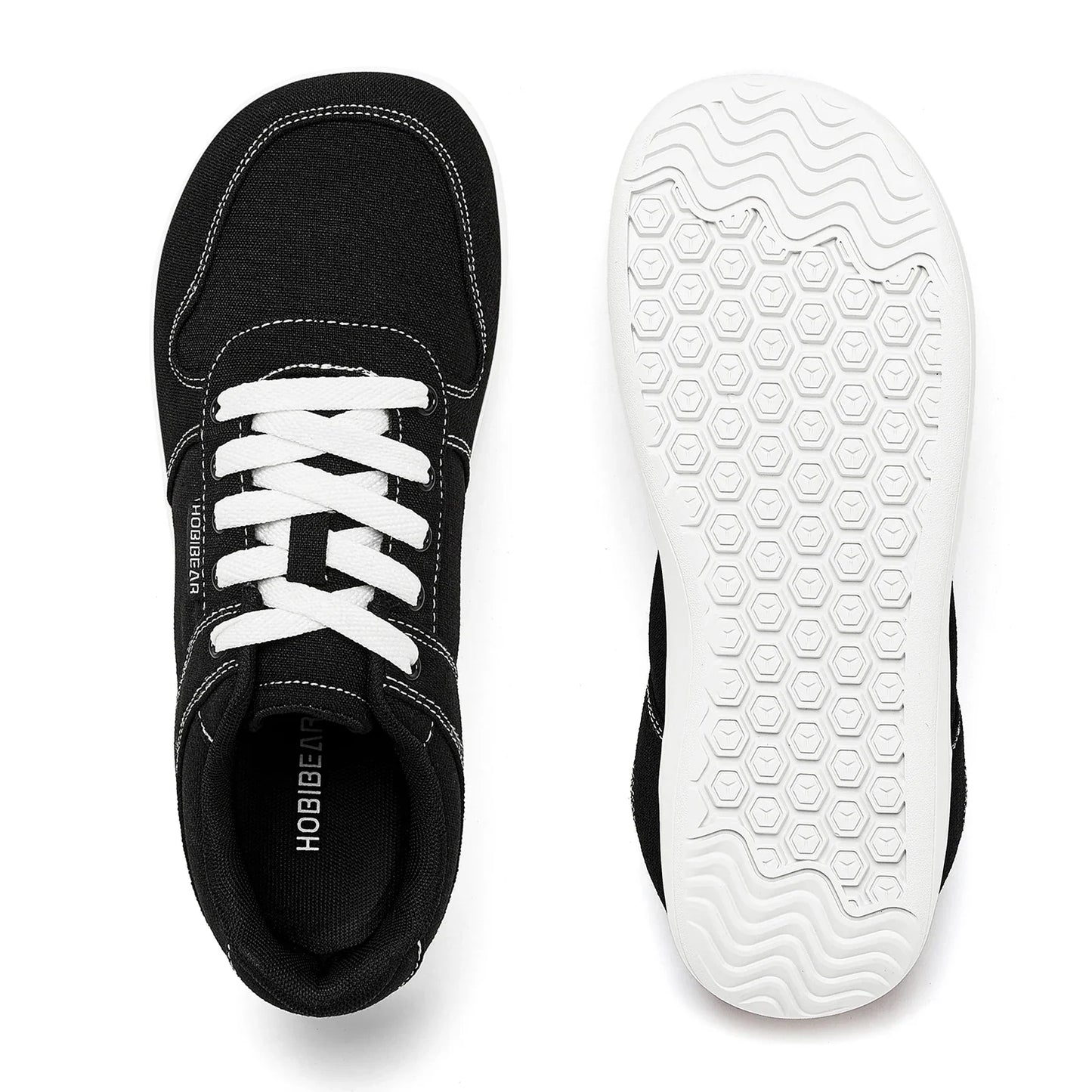 HOBIBEAR Unisex Barefoot Shoes – Lightweight Minimalist Walking Sneakers for Men & Women, Lace-Up Outdoor Running Shoes