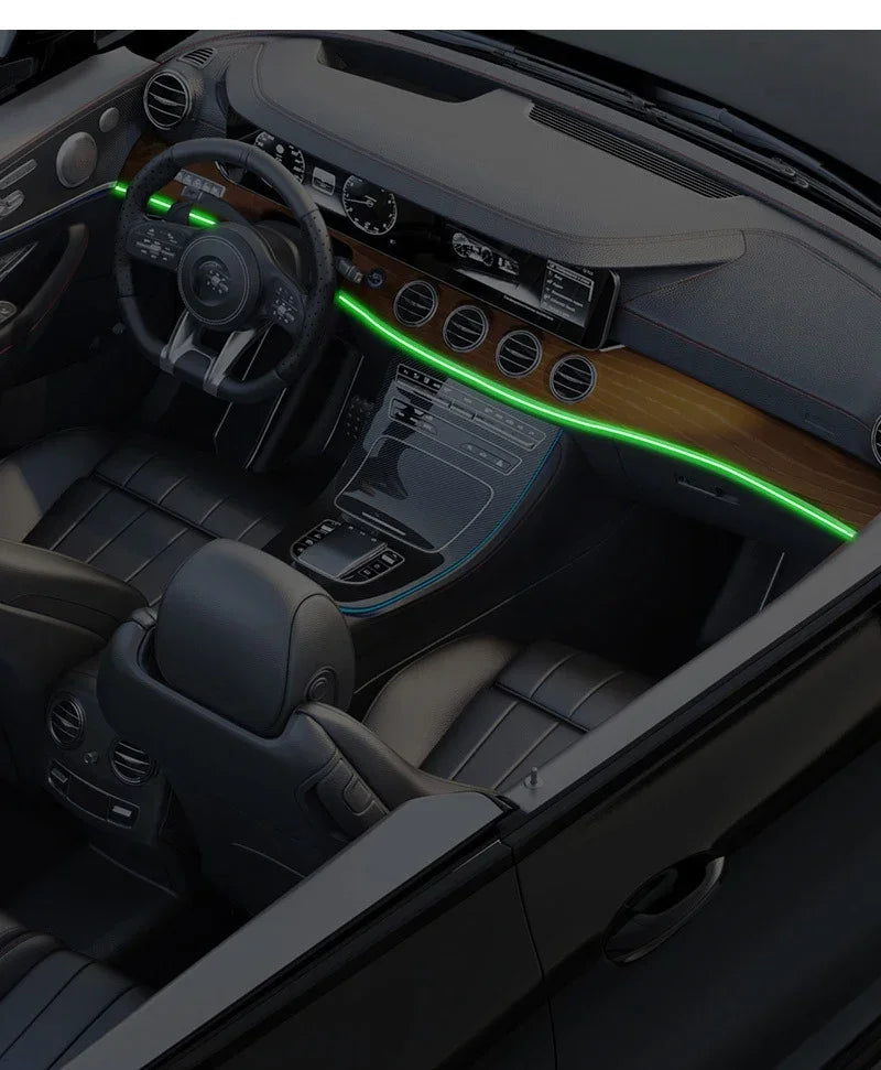 RGB Car Interior LED Light Strip – 2/3/4/5M USB Fiber Optic Atmosphere Lamp, APP Control for Customizable Lighting