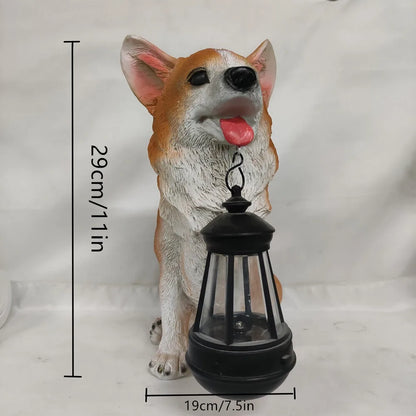 Solar Puppy Garden Decoration - Outdoor Simulation Dog Figurine for Patio, Entrance, Villa & Lawn Decor