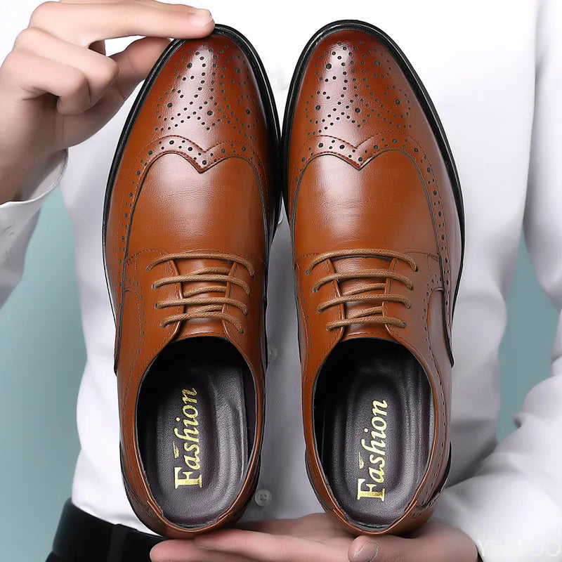 Men's Pointed Toe Formal Shoes - Comfortable Office & Wedding Dress Shoes