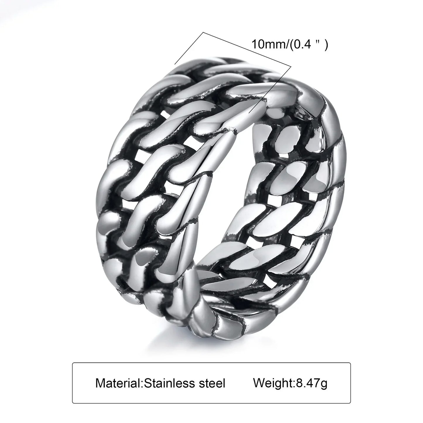 Punk Vintage Ethnic Rings for Men – Retro Viking Knot Rune, Black Geometric Square Stone Signet Jewelry