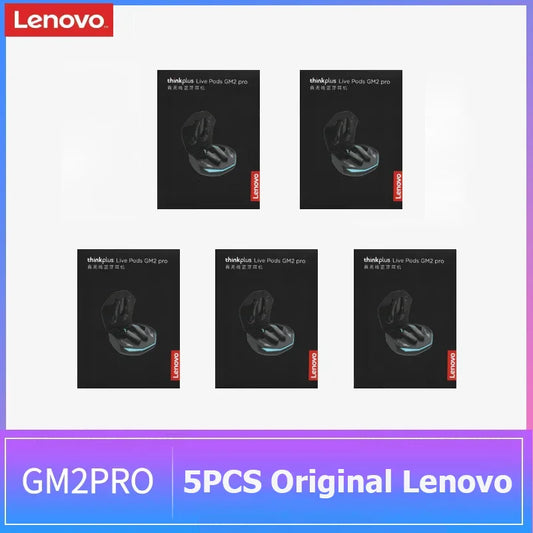 5PCS Lenovo GM2 Pro TWS Wireless Bluetooth Headset – 5.3 Bluetooth, Noise Reduction, Sport & Gaming Earbuds