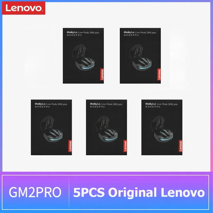 5PCS Original Lenovo GM2 Pro TWS Wireless Earphones – Bluetooth 5.3 HD Earbuds with Mic, Touch Control Sports Headphones