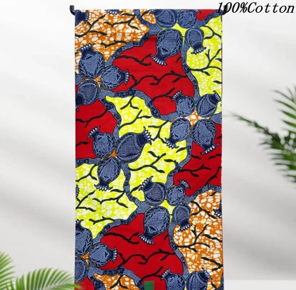 African Ankara Wax Print Fabric - 100% Cotton Batik Material for Sewing & Wholesale 6 Yards