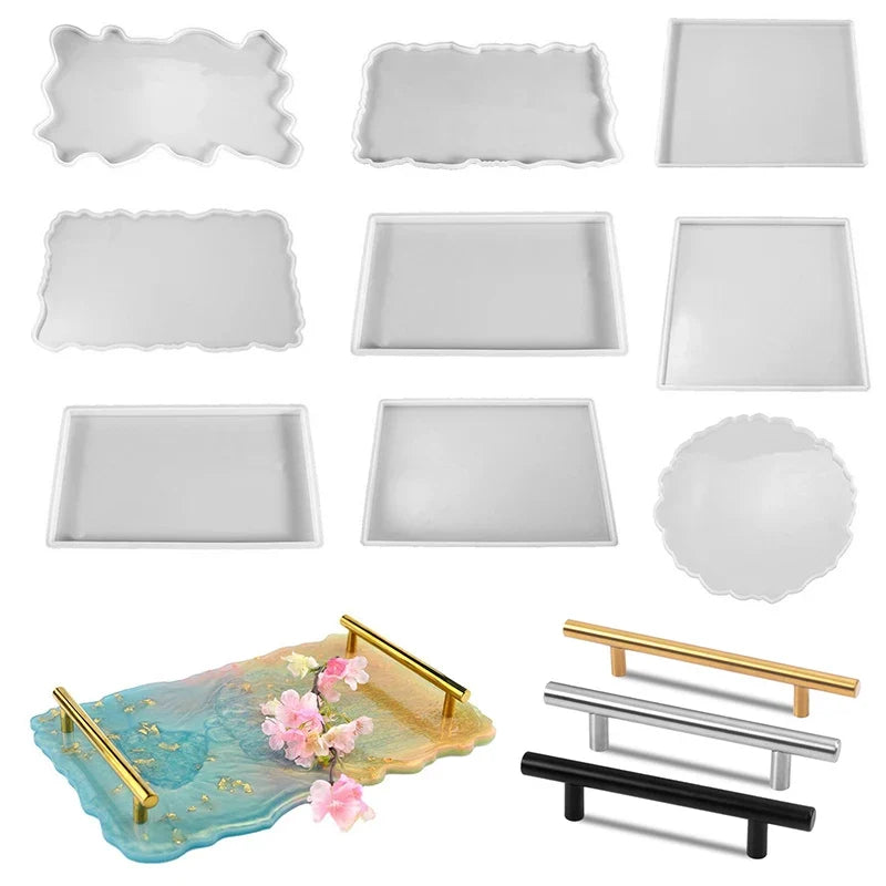 Large Rectangle Resin Tray Silicone Mold - DIY Epoxy Tea Plate Coaster Craft Making Mold