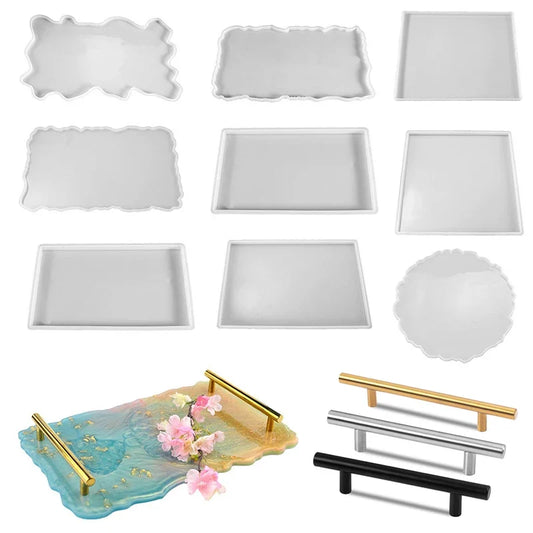 Large Rectangle Resin Tray Silicone Mold - DIY Epoxy Tea Plate Coaster Craft Making Mold