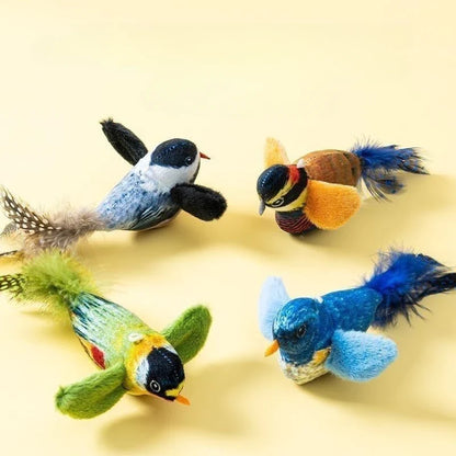 Interactive Bird Cat Toy - Sounding Catnip Teaser Toy for Indoor Cats, Wall Hanging Chasing & Play Activity