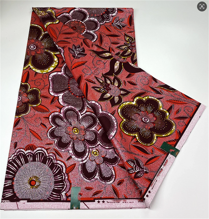 Original African Wax Print Fabric - 6 Yards 100% Cotton Nigerian Ankara Sewing Material