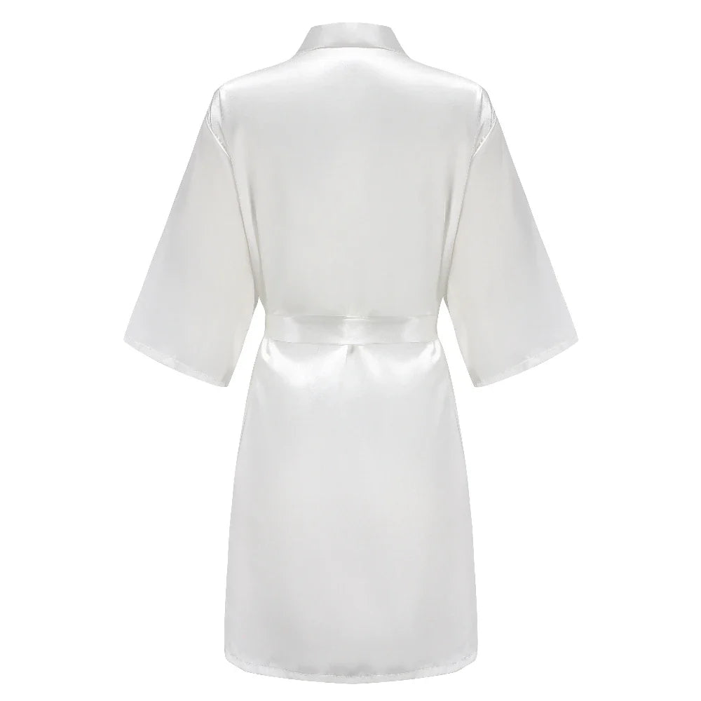 Plus Size Satin Silk Robe for Women - Wedding Bride Bridesmaid Bathrobe Sleepwear in Sage Green
