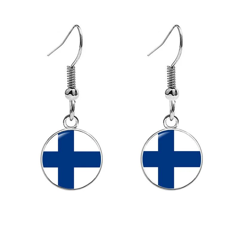 South & North America Flag Earrings - Patriotic Country Pride Drop Dangle Jewelry Gifts for Women