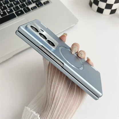 Plated PC Tempered Glass Phone Case - Anti-Fingerprint Drop Protection Cover for Samsung Galaxy Z Fold 7/6/5