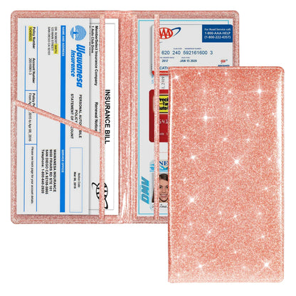 Car Registration & Insurance Card Holder — Vehicle License Document Organizer for Glove Box Compartment