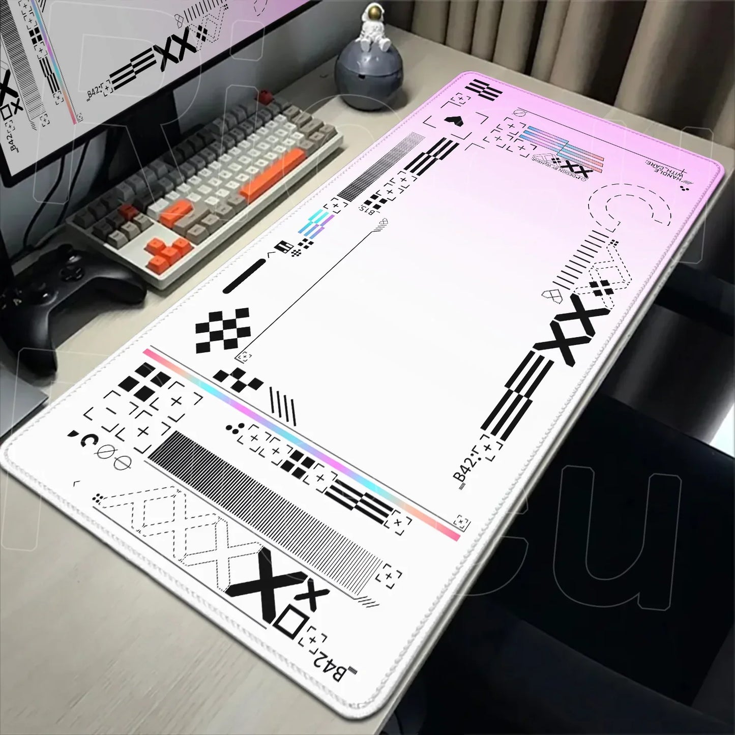 Cartoon Pink CSGO Gamer Mouse Pad – 400x900mm Anti-Slip Rubber Desk Mat for Keyboard & Gaming Accessories