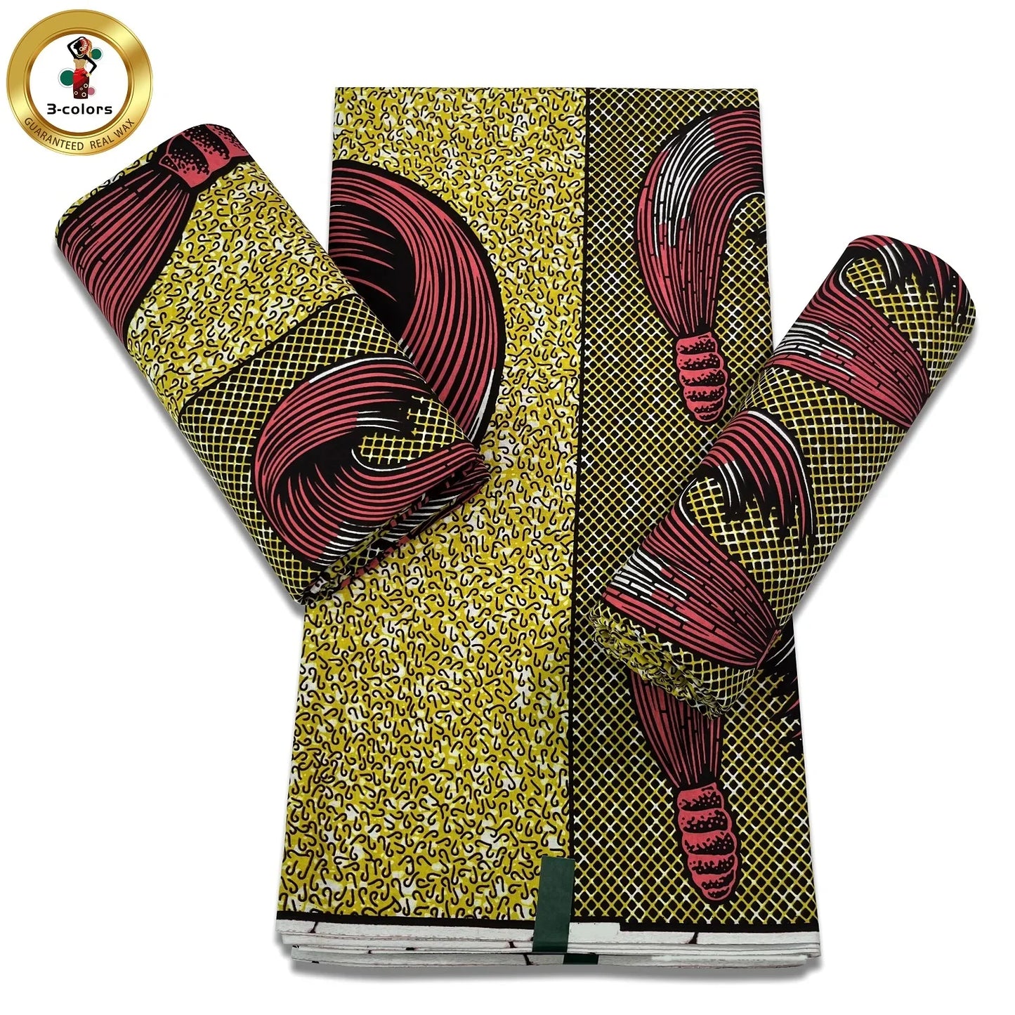 African Real Wax Print Fabric - 100% Cotton Soft Ankara Pagne Material for Dresses