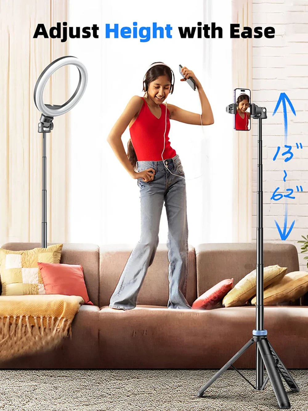 [Newest] Selfie Stick Tripod with Wireless Bluetooth Remote – For GoPro, Insta360, DJI Action Camera & Smartphones