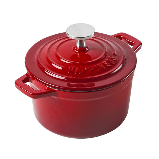 1.5 Quart Mini Cast Iron Dutch Oven - Enameled Cooking Pot for Bread Baking, Stew & Casserole