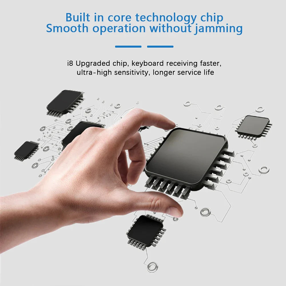 Backlit Mini Wireless Keyboard: 2.4G Air Mouse with Touchpad Keyboard i8 - Arabic, French, Spanish, Russian Support for PC, Android TV Box