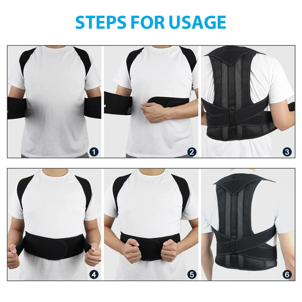 Alloy Bar Posture Corrector – Scoliosis Back Brace Spine Corset with Shoulder Therapy Support, Orthopedic Posture Correction Belt