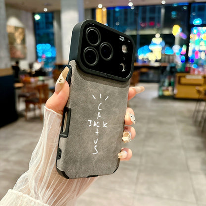 Microfiber Leather Phone Case for iPhone 11-17 Air Pro Max Plus - Luxury Hip-Hop Protective Cover