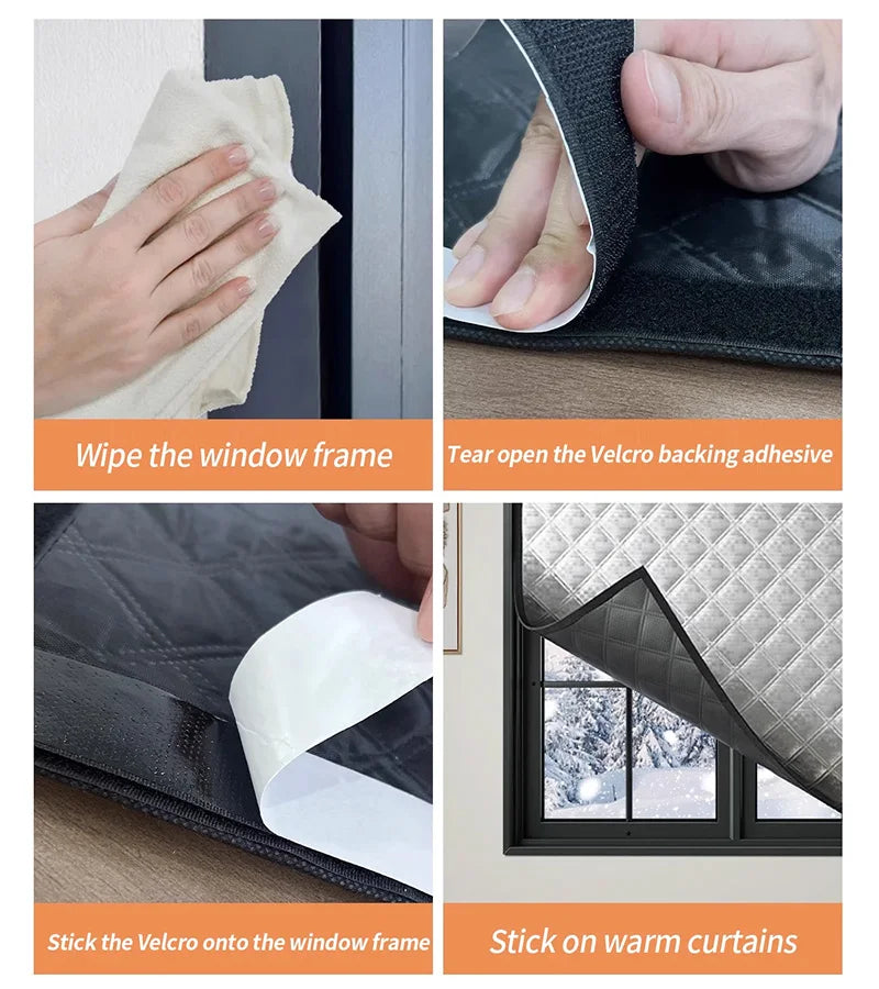 Side Zipper Cotton Curtain – Double-Layer Thickened, Windproof & Thermal Insulated Household Curtain, Customizable