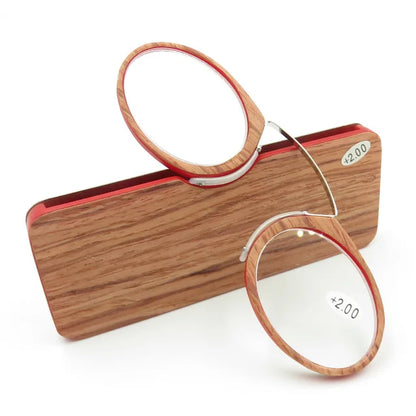 NONOR Magnifying Nose Clip Reading Glasses - Ultralight TR90 No Arm Portable Eyewear with Case +1.0 to +3.0 Lens