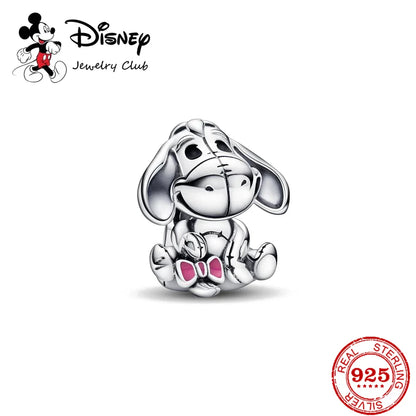 New 925 Sterling Silver Mickey Minnie Vinnie Charm – Beaded Fit for Original Pendant Bracelet, DIY Ladies Jewelry
