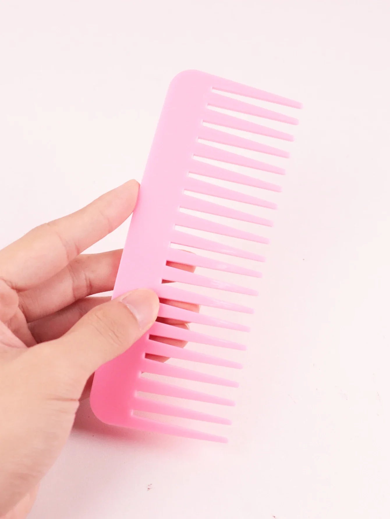 Thick Plastic Heat-Resistant Salon Comb – Anti-Static Long & Wide Tooth Comb for Real Hair Wigs