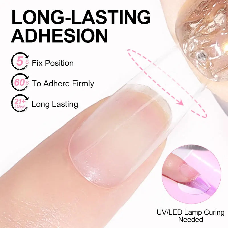 Limegirl 7.5ml UV Nail Glue Gel – Strong Multi-Function Gel for False Nails, Manicure, Hybrid Gellac Polish