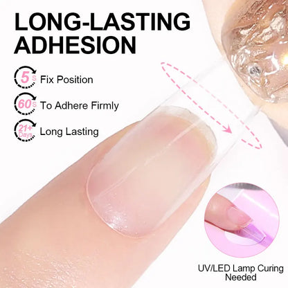 Limegirl 7.5ml UV Nail Glue Gel – Strong Multi-Function Gel for False Nails, Manicure, Hybrid Gellac Polish