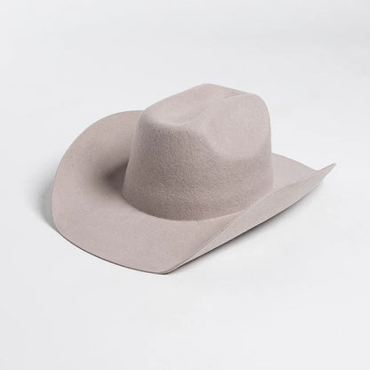 100% Wool Western Cowboy Hat – Casual Felt Cowgirl Hat for Men & Women, Autumn & Winter Outdoor Sunshade Fedoras Top Hat