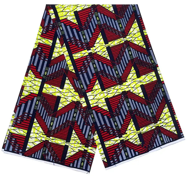 Cotton Batik Ankara Fabric - 100% African Wax Print Bronzing Golden Fabric 6 Yards for Dresses & Crafts