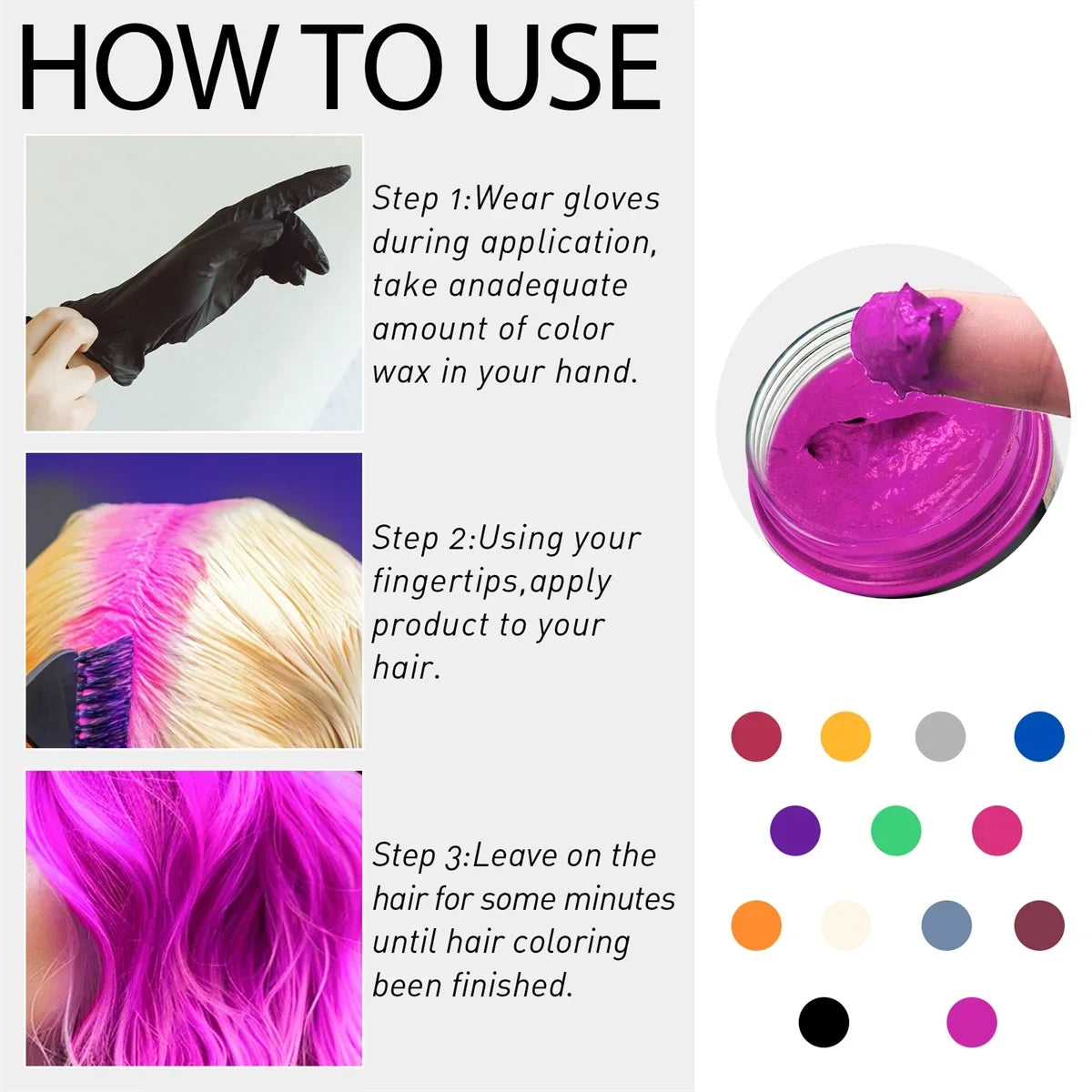 Valentine's Day DIY Hair Color Wax - Temporary Washable Hair, Beard & Eyebrow Coloring Cream