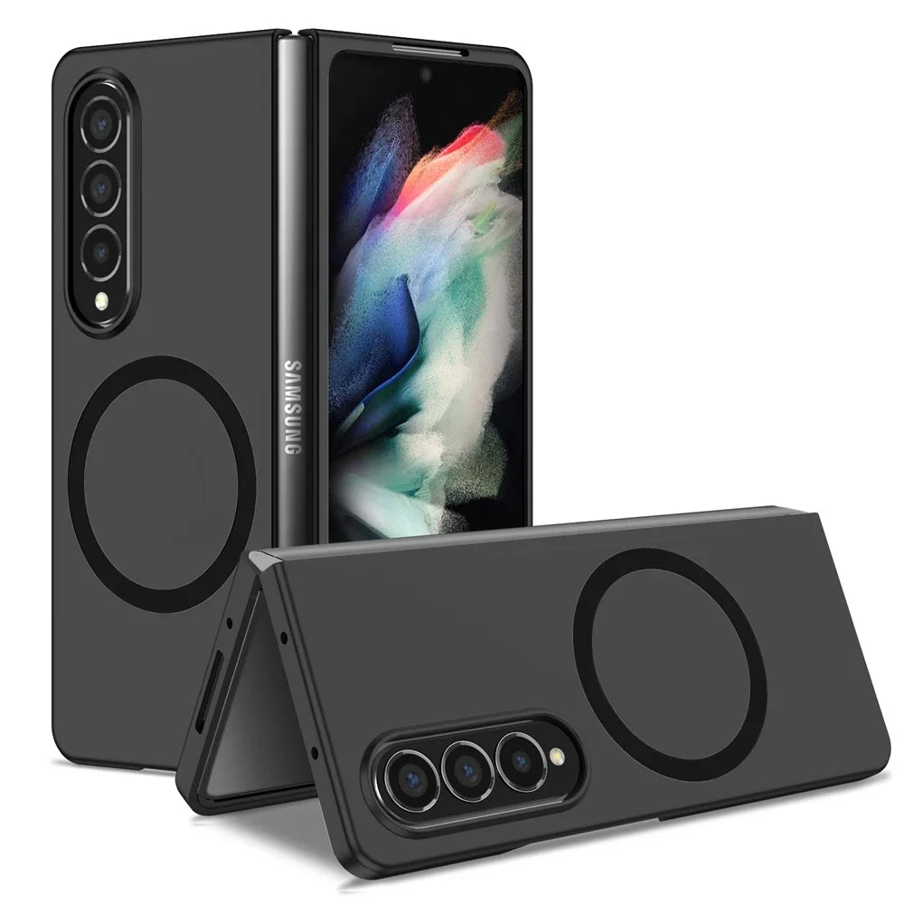 Magnetic Wireless Charging Case - Anti-Fingerprint Shockproof Magsafe Cover for Samsung Galaxy Z Fold 6/5/4/3