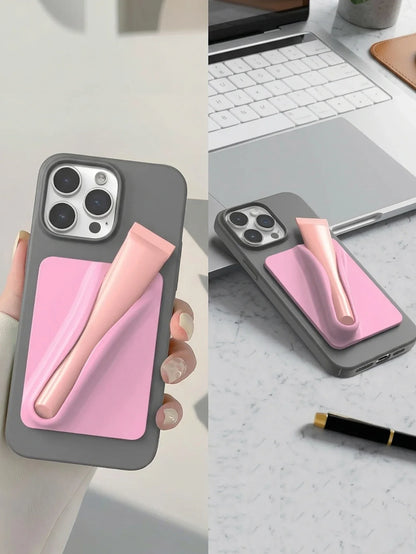 Silicone Lipstick Phone Holder - Portable Lip Gloss Organizer Attachment for Smartphones, Cute Birthday Gift for Women